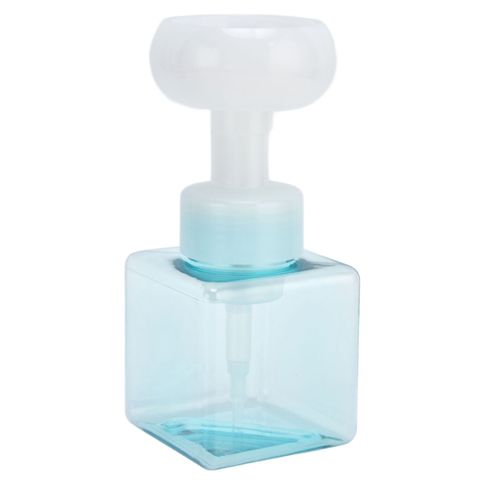 250ml Foaming Bottle PETG Plastic Flower Foam Dispenser Square Bottles for Cosmetic PackagingTransparent Blue V1294-YM0523-3112210100013
