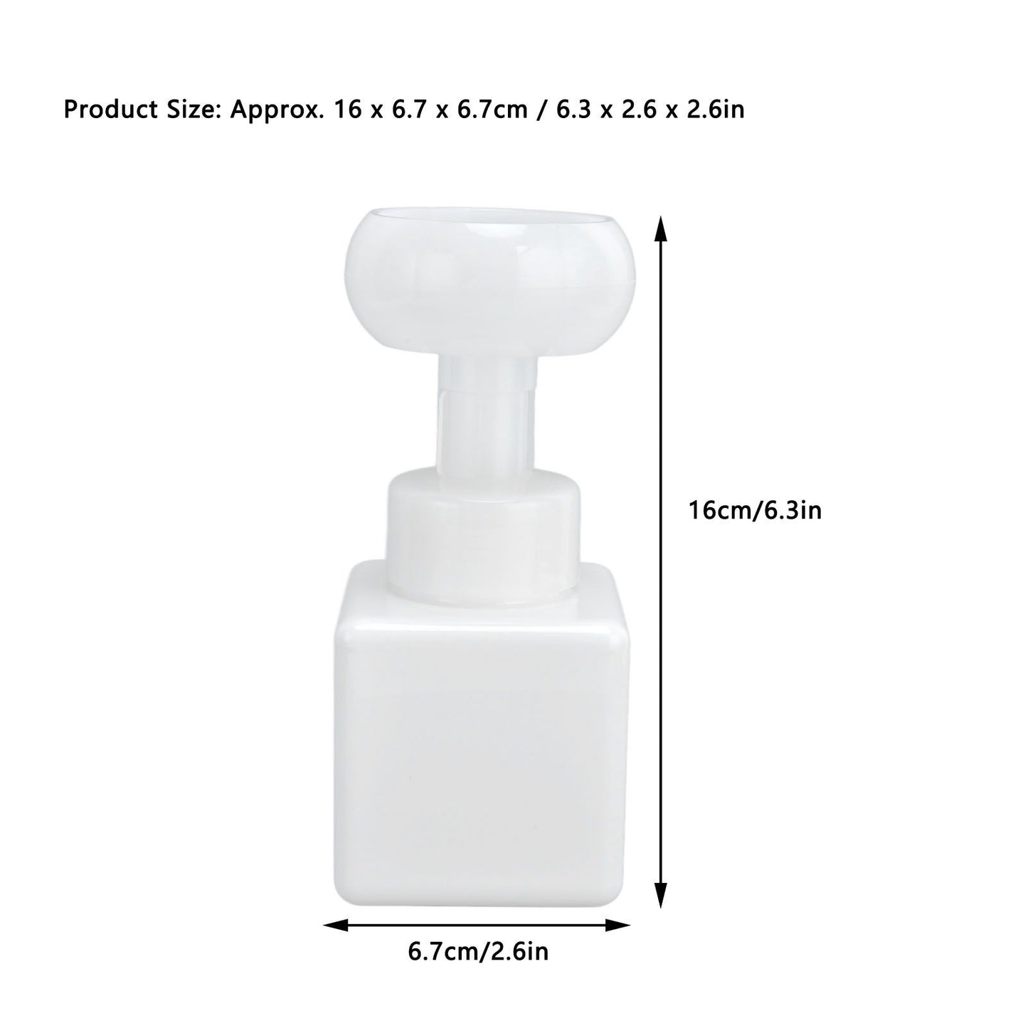 250ml Foaming Bottle PETG Plastic Flower Foam Dispenser Square Bottles for Cosmetic PackagingWhite V1294-YM0523-3112210100014
