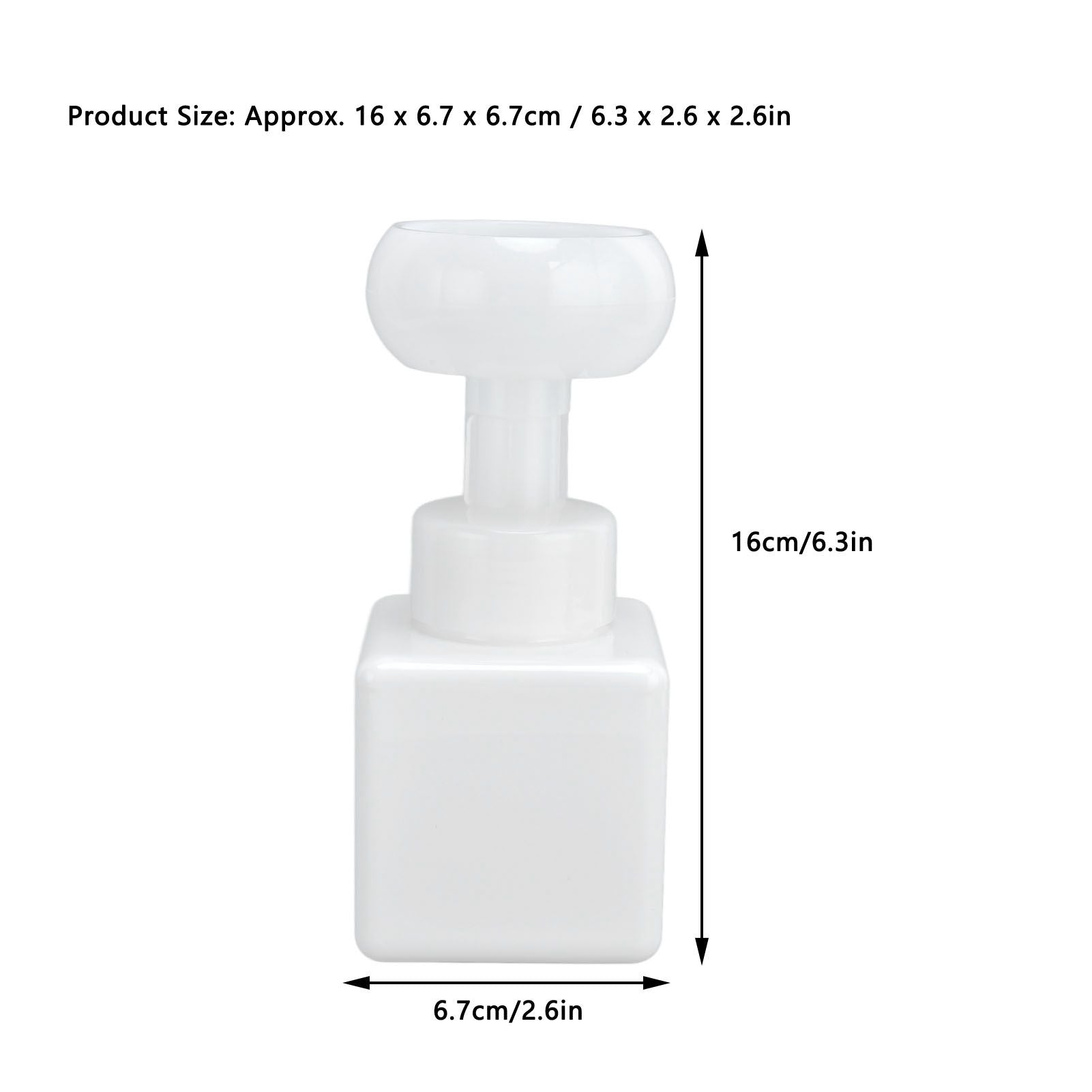 250ml Foaming Bottle PETG Plastic Flower Foam Dispenser Square Bottles for Cosmetic PackagingWhite V1294-YM0523-3112210100014