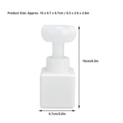 250ml Foaming Bottle PETG Plastic Flower Foam Dispenser Square Bottles for Cosmetic PackagingWhite V1294-YM0523-3112210100014