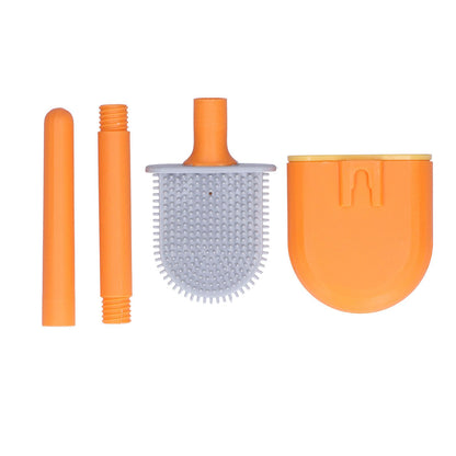 Wall Mounted Toilet Brush Drying Holder Set with Detachable Handle Cleaning Tool for Home Hotel BathroomOrange V1294-YM0523-3112210101011