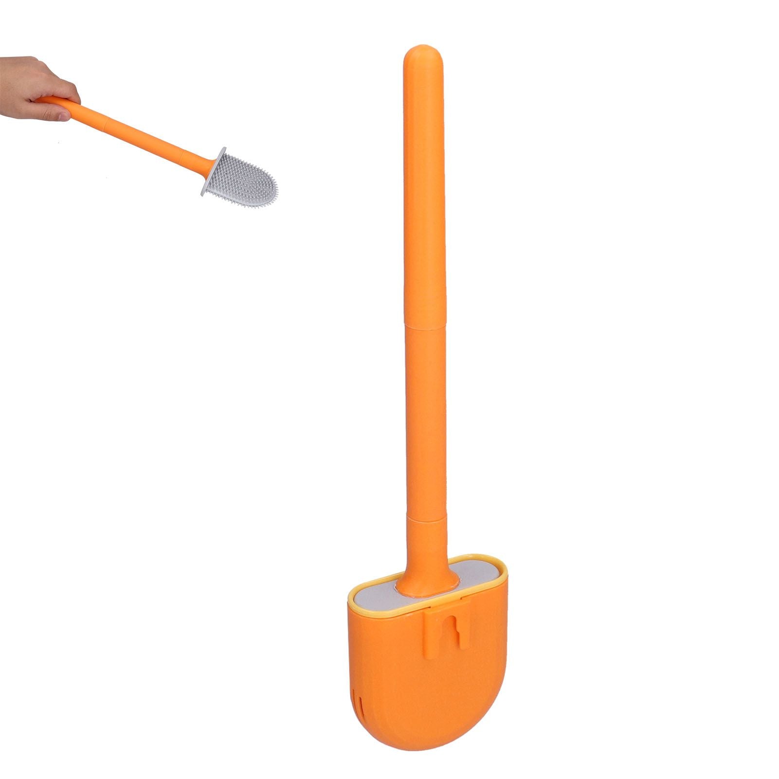 Wall Mounted Toilet Brush Drying Holder Set with Detachable Handle Cleaning Tool for Home Hotel BathroomOrange V1294-YM0523-3112210101011