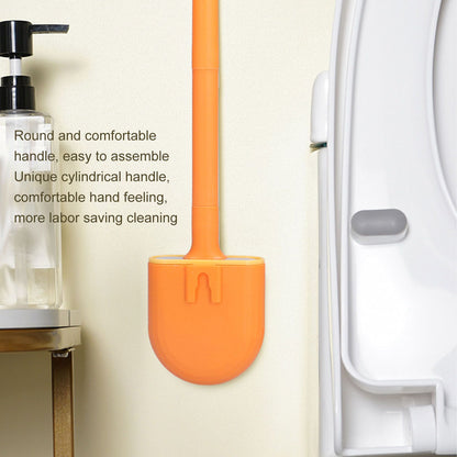 Wall Mounted Toilet Brush Drying Holder Set with Detachable Handle Cleaning Tool for Home Hotel BathroomOrange V1294-YM0523-3112210101011