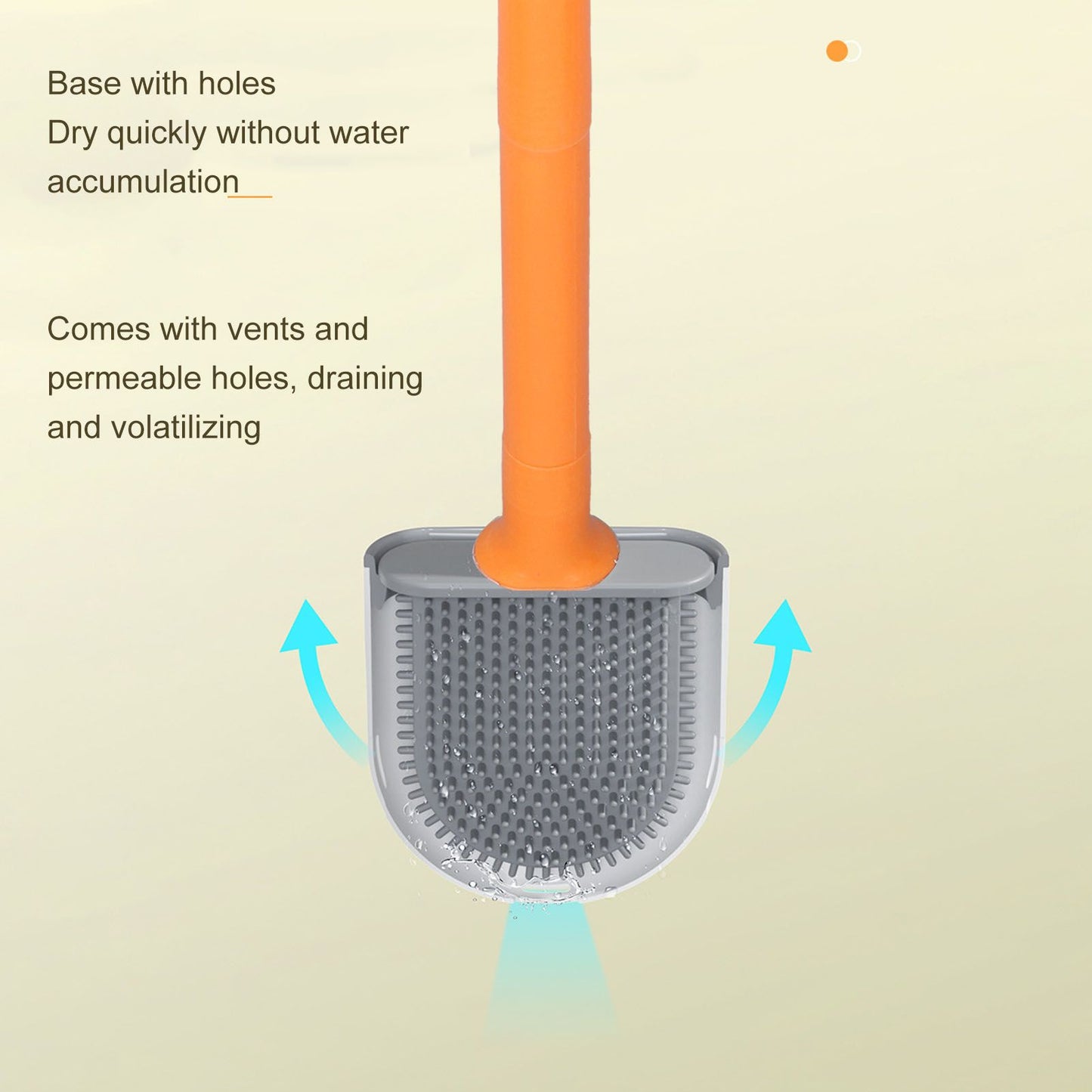 Wall Mounted Toilet Brush Drying Holder Set with Detachable Handle Cleaning Tool for Home Hotel BathroomOrange V1294-YM0523-3112210101011