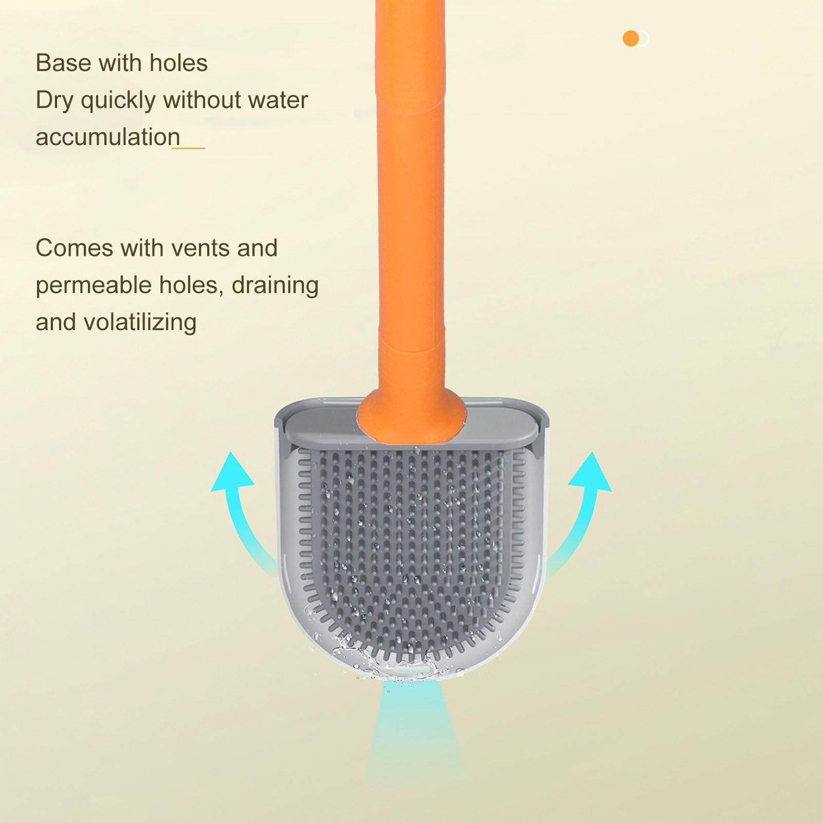 Wall Mounted Toilet Brush Drying Holder Set with Detachable Handle Cleaning Tool for Home Hotel BathroomOrange V1294-YM0523-3112210101011