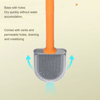 Wall Mounted Toilet Brush Drying Holder Set with Detachable Handle Cleaning Tool for Home Hotel BathroomOrange V1294-YM0523-3112210101011