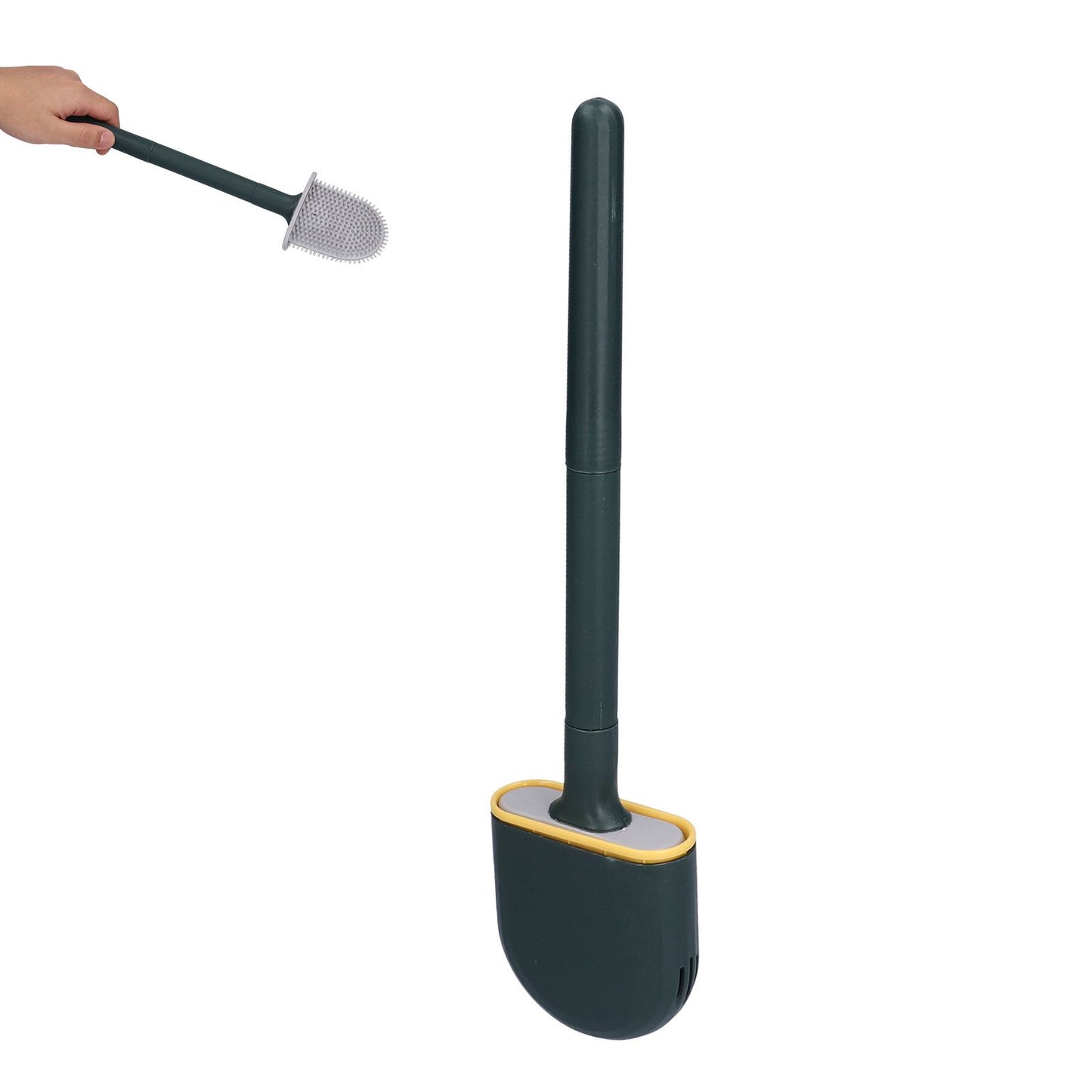 Wall Mounted Toilet Brush Drying Holder Set with Detachable Handle Cleaning Tool for Home Hotel BathroomGreen V1294-YM0523-3112210101012