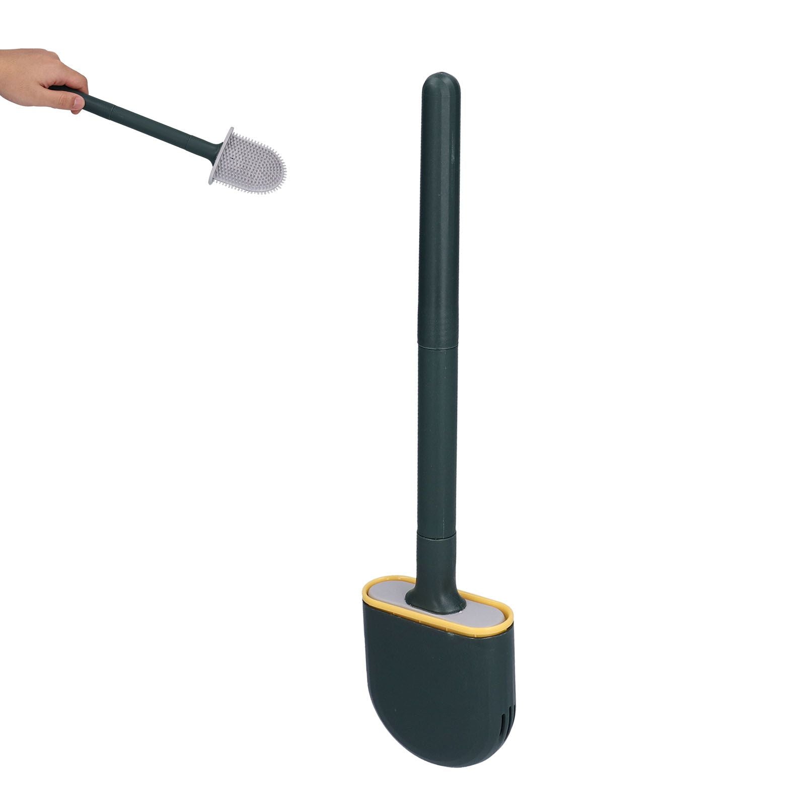 Wall Mounted Toilet Brush Drying Holder Set with Detachable Handle Cleaning Tool for Home Hotel BathroomGreen V1294-YM0523-3112210101012