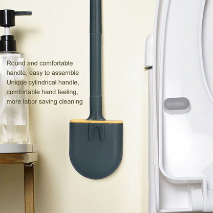Wall Mounted Toilet Brush Drying Holder Set with Detachable Handle Cleaning Tool for Home Hotel BathroomGreen V1294-YM0523-3112210101012