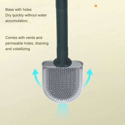 Wall Mounted Toilet Brush Drying Holder Set with Detachable Handle Cleaning Tool for Home Hotel BathroomGreen V1294-YM0523-3112210101012