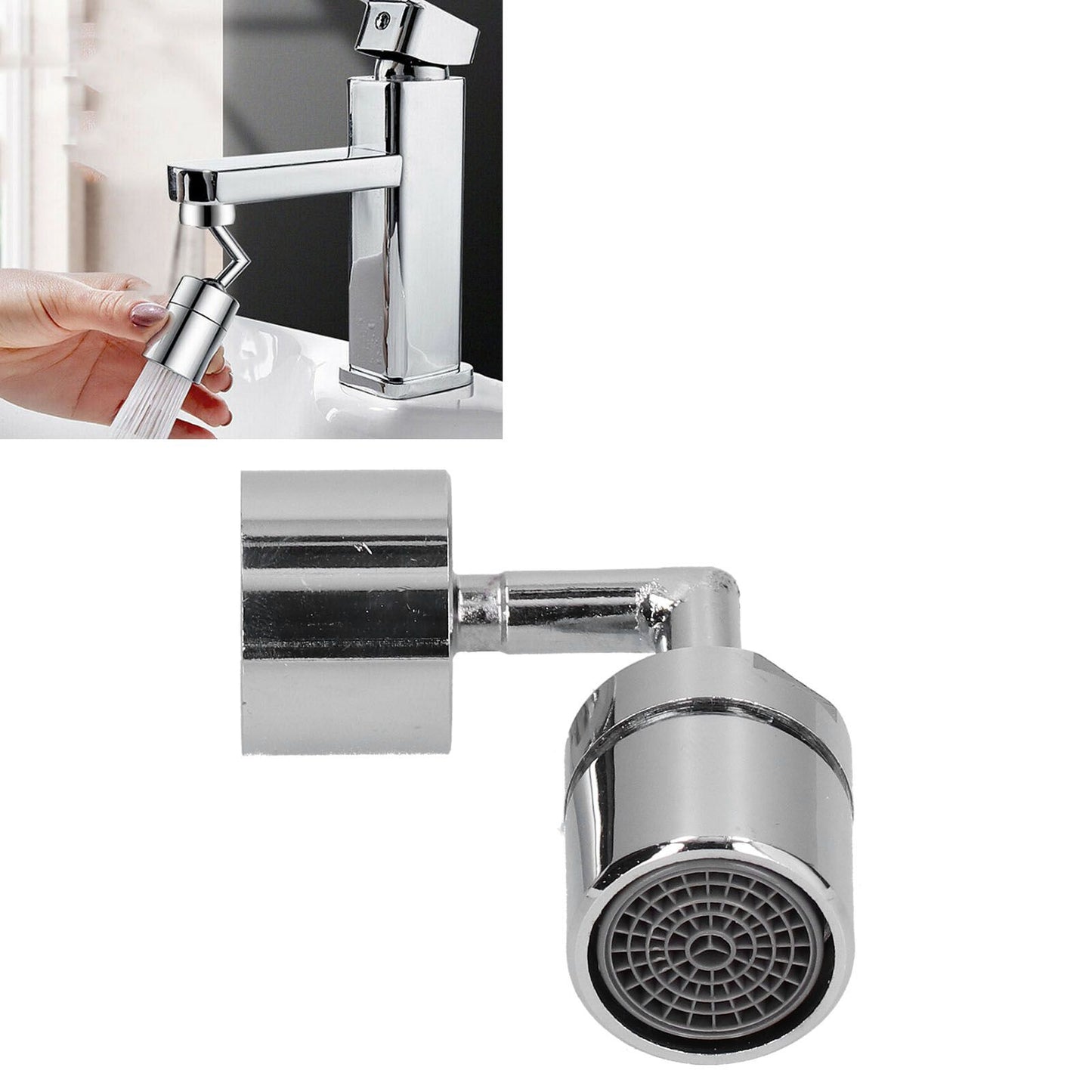Universal Faucet Sprayer 720 degrees Rotatable Faucet Filter Nozzle for Home Restaurant Silver 22mm Female V1294-YM0523-3112210101611