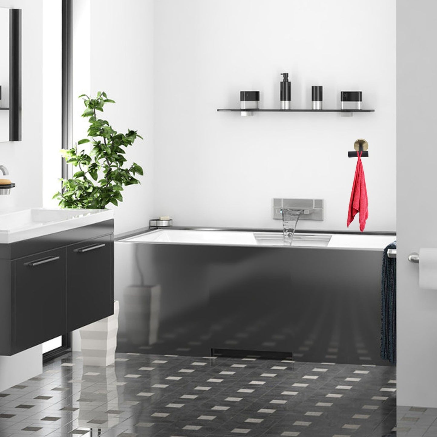 Towel Bar 4 Protective Layers Elegant Style Black Gold Bath Accessories for Kitchen Hotel V1294-YM0523-3112210102011