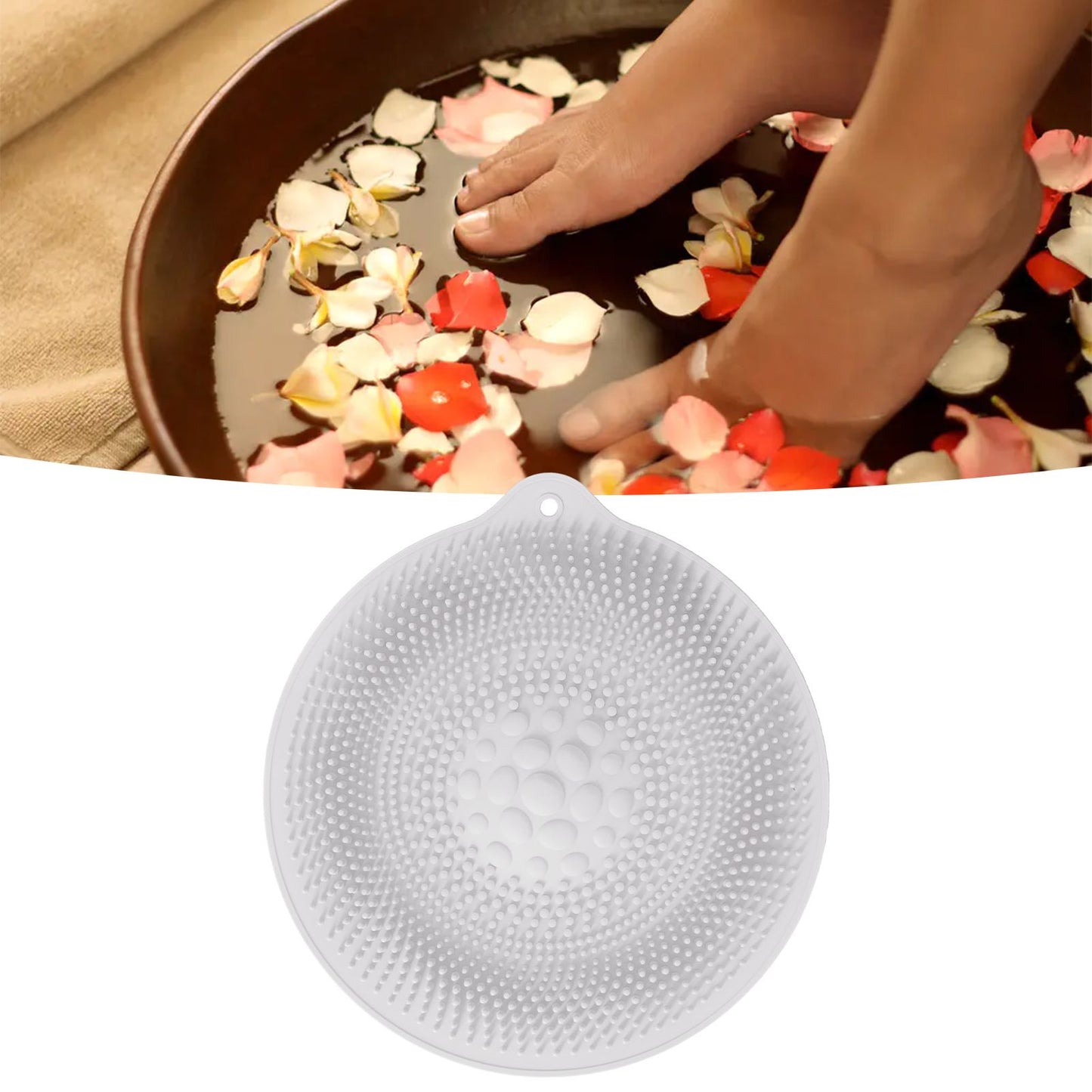 Natural Rubber Foot Bath Mat Innovative Anti Slip Shower Mat for Bathroom Foot Massager KitchenLight Gray V1294-YM0523-3112210103011