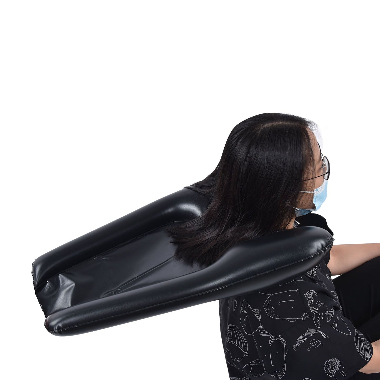 Inflatable Shampoo Bowl Portable Hair Washing Tray with Inflator Pump Lightweight Shampoo Basin V1294-YM0523-3112210103611