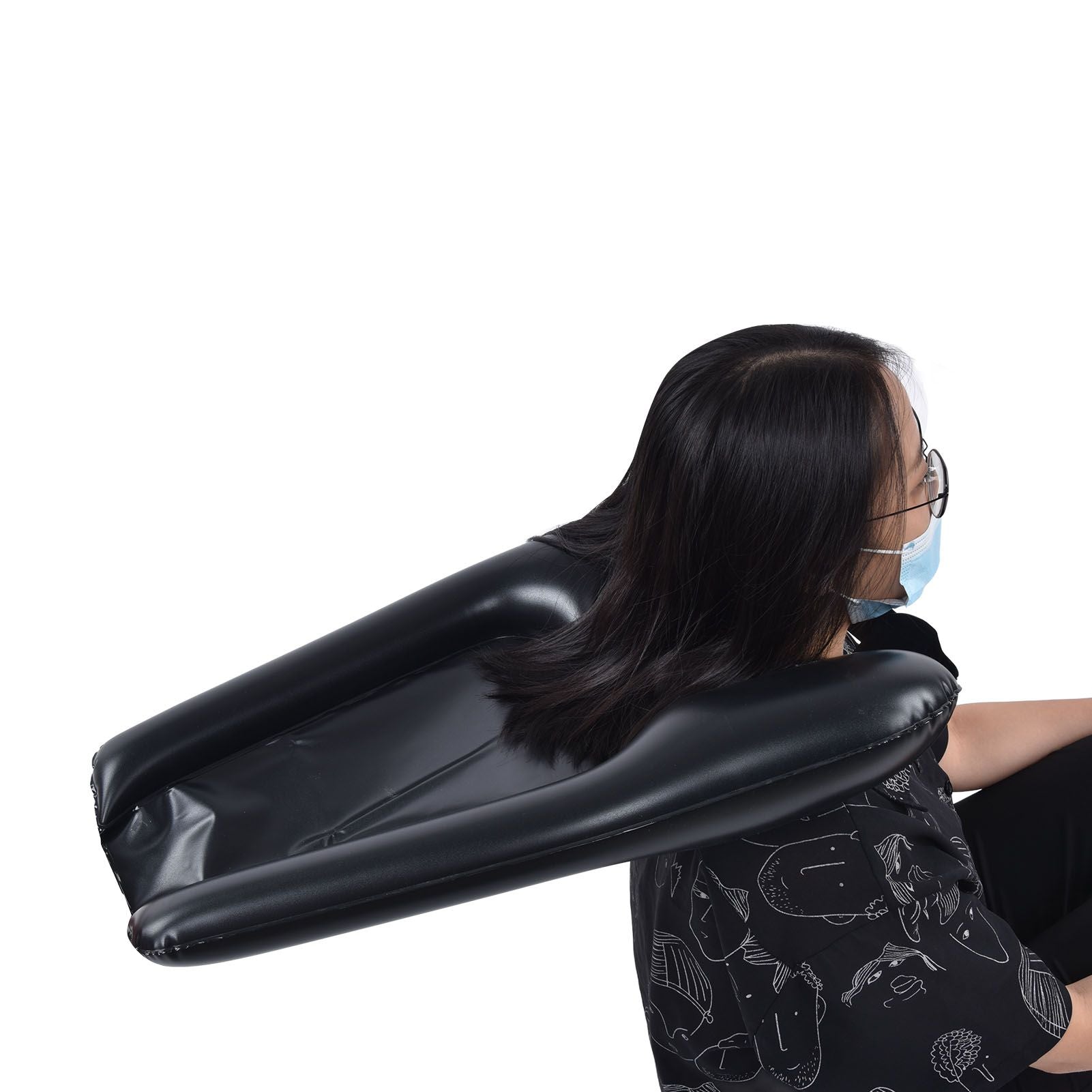 Inflatable Shampoo Bowl Portable Hair Washing Tray with Inflator Pump Lightweight Shampoo Basin V1294-YM0523-3112210103611