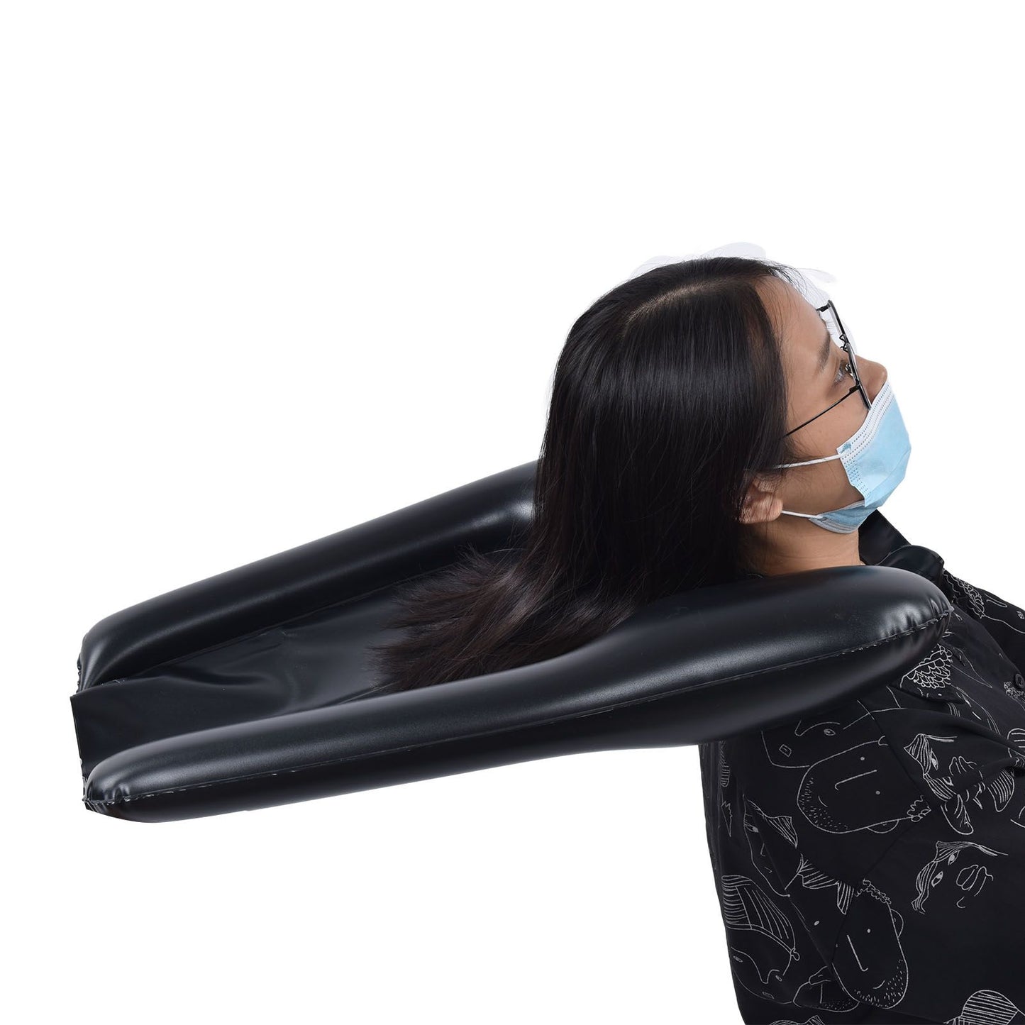 Inflatable Shampoo Bowl Portable Hair Washing Tray with Inflator Pump Lightweight Shampoo Basin V1294-YM0523-3112210103611