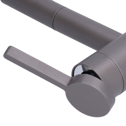 G1/2 Above Counter Basin Pull Out Faucet Set Cold Hot Mixing Water Tap with Water Pipes for Home Bathroom Gray V1294-YM0523-3112210104511