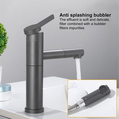 G1/2 Above Counter Basin Pull Out Faucet Set Cold Hot Mixing Water Tap with Water Pipes for Home Bathroom Gray V1294-YM0523-3112210104511