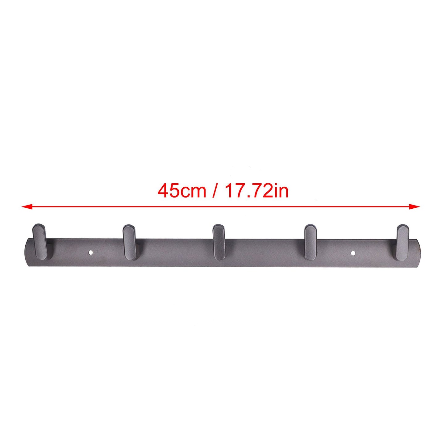 45cm Row Hook Wall Mount Aluminium Alloy Coat Towel Hook for Kitchen Bathroom Bedroom Closet V1294-YM0523-3112210104911