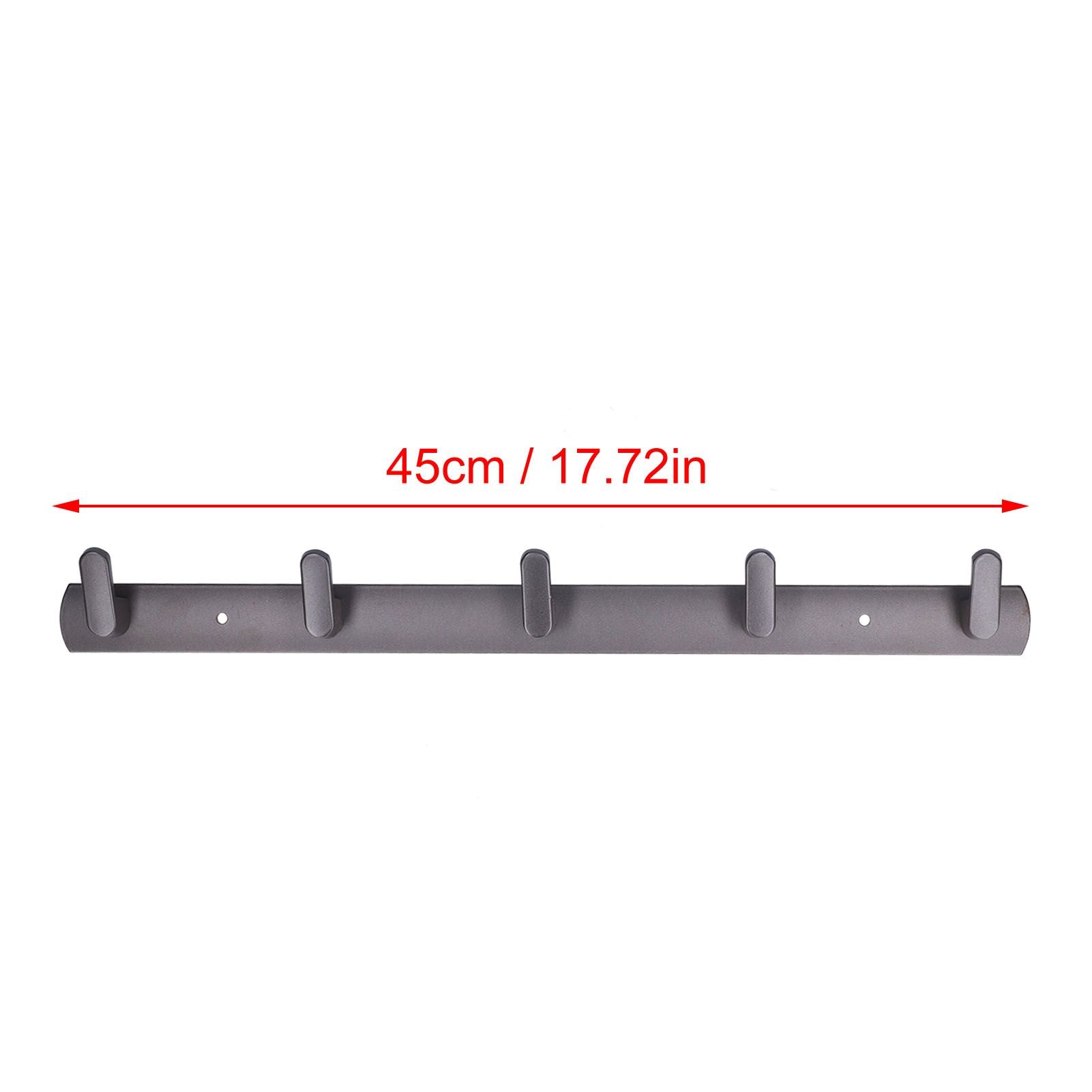 45cm Row Hook Wall Mount Aluminium Alloy Coat Towel Hook for Kitchen Bathroom Bedroom Closet V1294-YM0523-3112210104911
