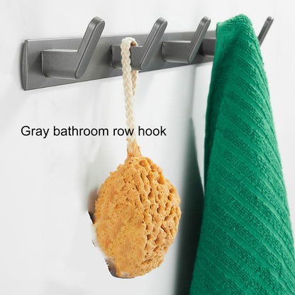 45cm Row Hook Wall Mount Aluminium Alloy Coat Towel Hook for Kitchen Bathroom Bedroom Closet V1294-YM0523-3112210104911