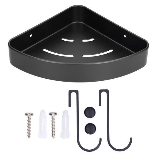 Shower Shelf Wall Mounted Triangular Corner Shelves Storage Rack Organizer for Home Bathroom Rest Room Black V1294-YM0523-3112210105111