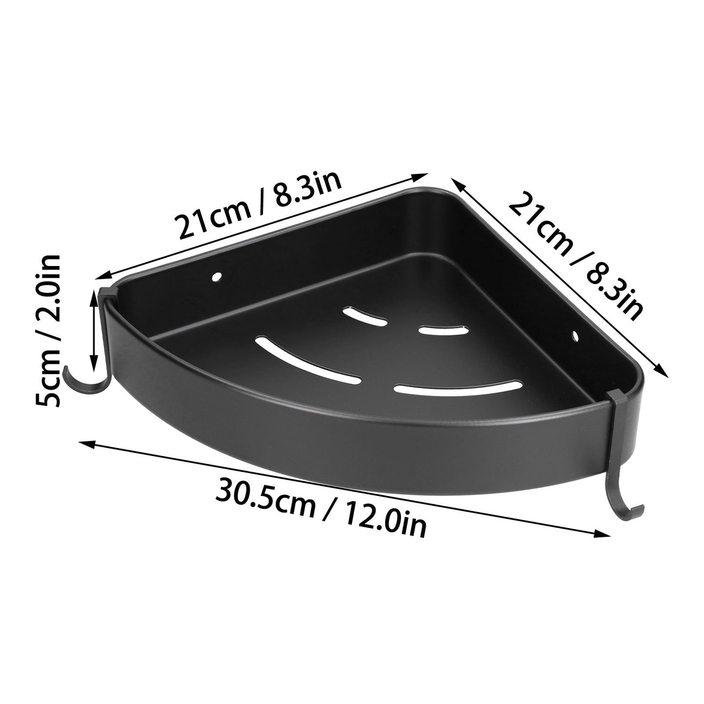 Shower Shelf Wall Mounted Triangular Corner Shelves Storage Rack Organizer for Home Bathroom Rest Room Black V1294-YM0523-3112210105111