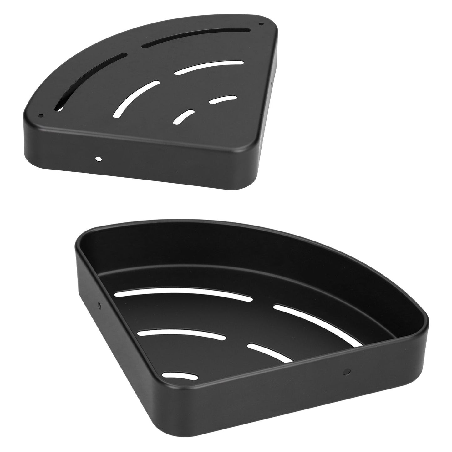 Shower Shelf Wall Mounted Triangular Corner Shelves Storage Rack Organizer for Home Bathroom Rest Room Black V1294-YM0523-3112210105111