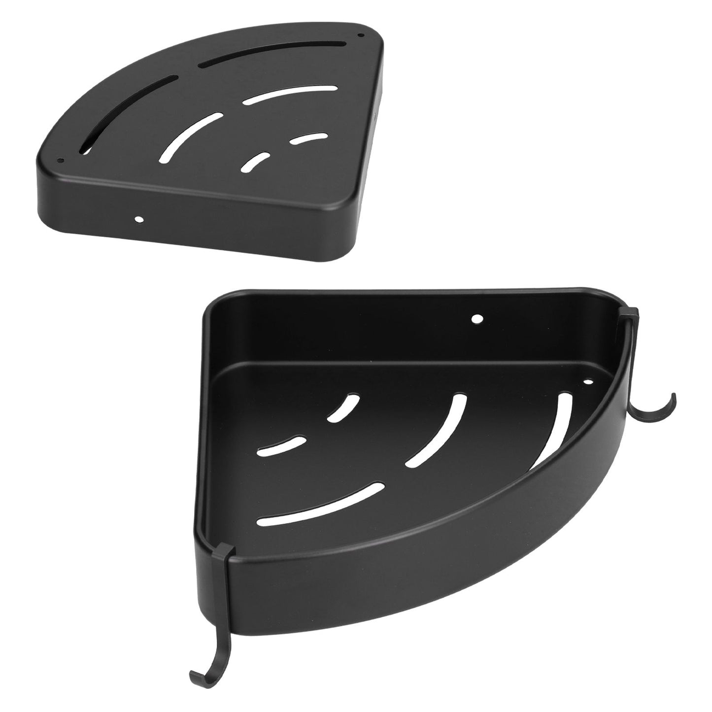 Shower Shelf Wall Mounted Triangular Corner Shelves Storage Rack Organizer for Home Bathroom Rest Room Black V1294-YM0523-3112210105111