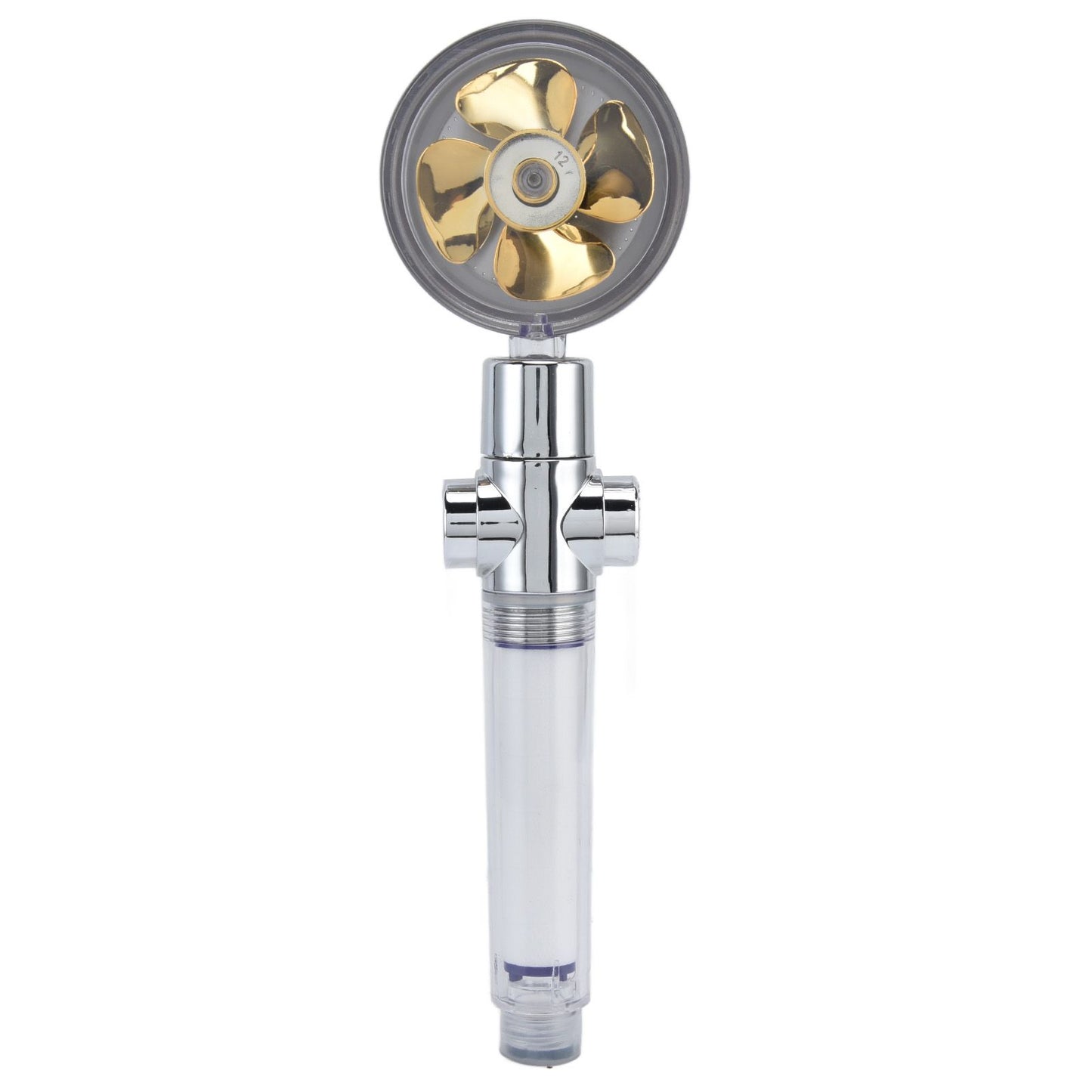 Turbocharged Fan Shower Head Handheld Propeller Driven 360 degrees Rotation G1/2 Thread Detachable for Water V1294-YM0523-3112210106111