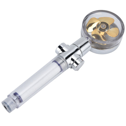 Turbocharged Fan Shower Head Handheld Propeller Driven 360 degrees Rotation G1/2 Thread Detachable for Water V1294-YM0523-3112210106111