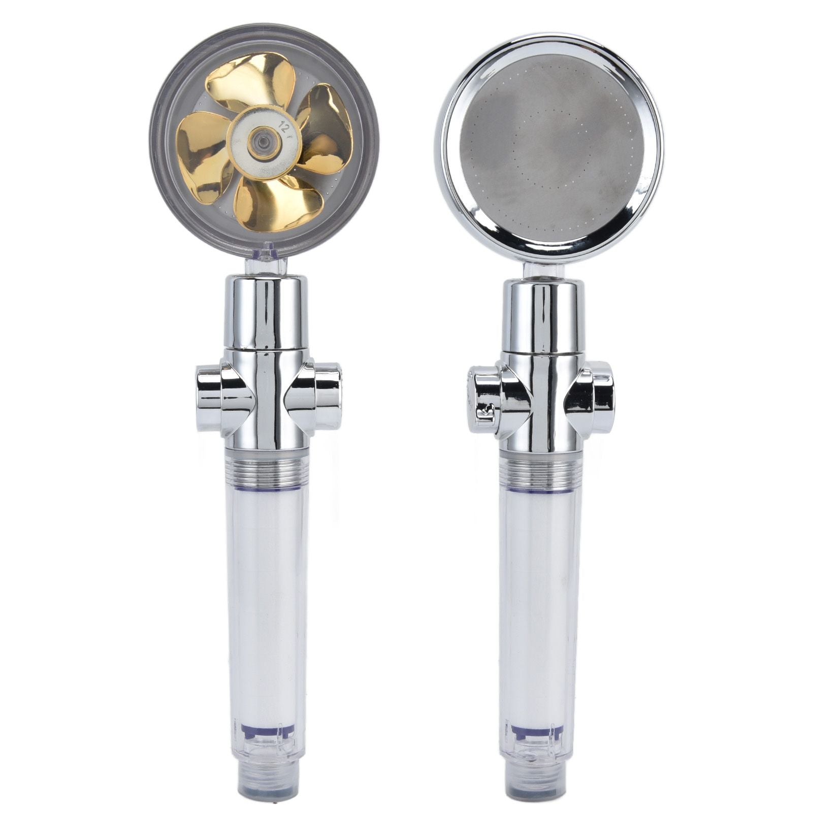 Turbocharged Fan Shower Head Handheld Propeller Driven 360 degrees Rotation G1/2 Thread Detachable for Water V1294-YM0523-3112210106111