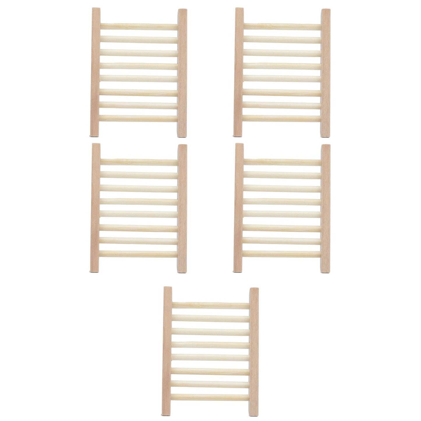 5pcs Bamboo Soap Dish Waterproof Antislip Wooden Bar Soap Holder for Shower Bathroom Kitchen V1294-YM0523-3112210106411