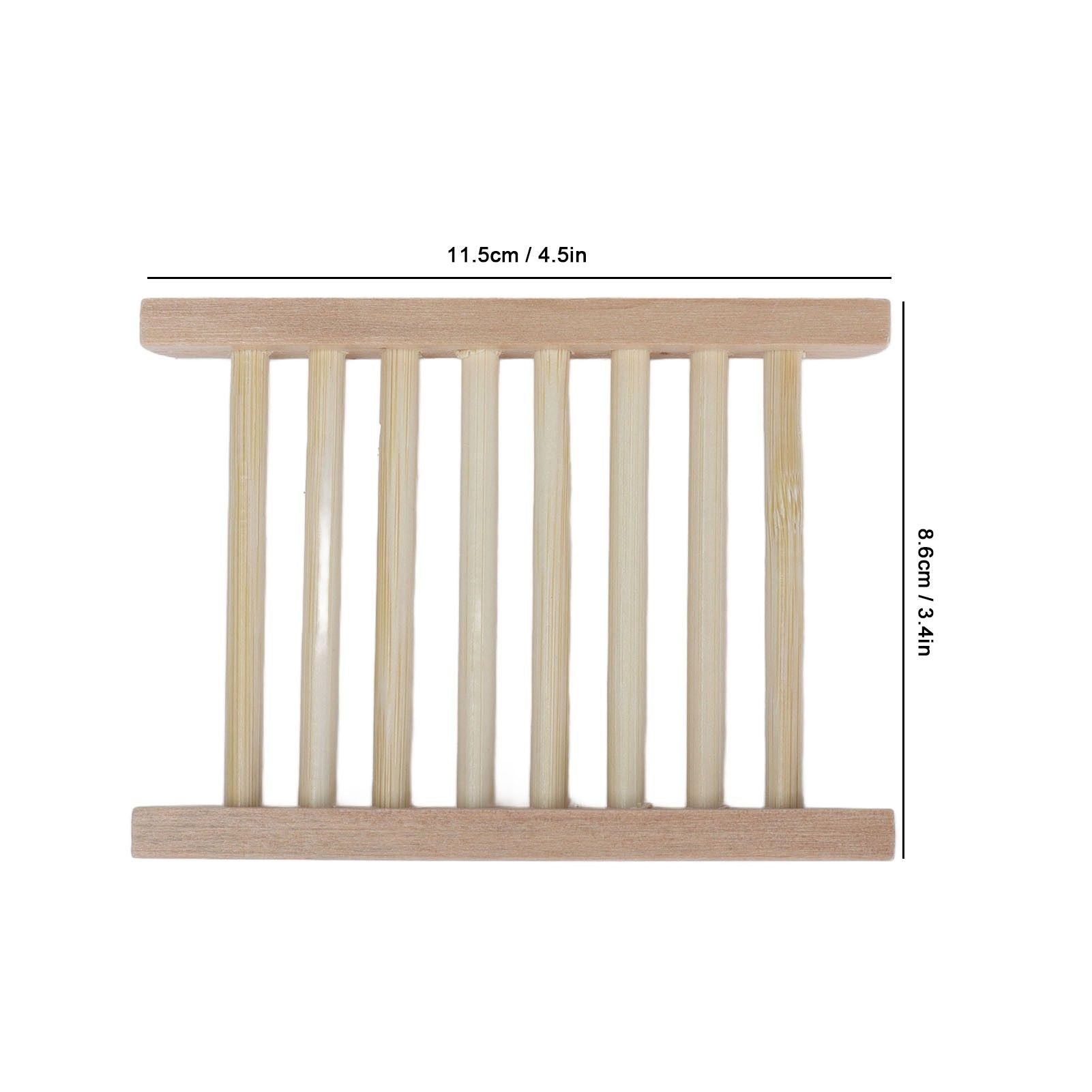 5pcs Bamboo Soap Dish Waterproof Antislip Wooden Bar Soap Holder for Shower Bathroom Kitchen V1294-YM0523-3112210106411