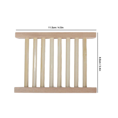 5pcs Bamboo Soap Dish Waterproof Antislip Wooden Bar Soap Holder for Shower Bathroom Kitchen V1294-YM0523-3112210106411