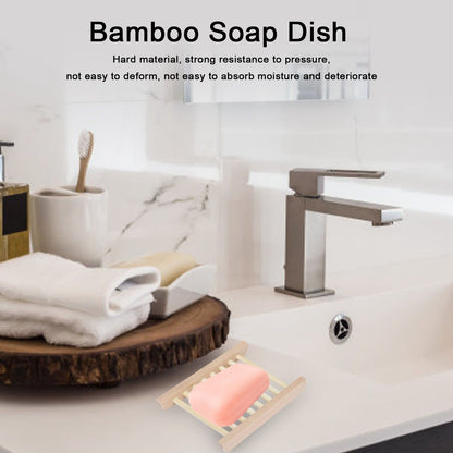 5pcs Bamboo Soap Dish Waterproof Antislip Wooden Bar Soap Holder for Shower Bathroom Kitchen V1294-YM0523-3112210106411