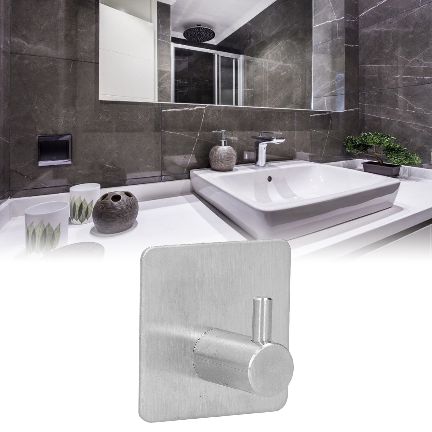Cylindrical Hook 304 Stainless Steel Viscose Nonperforated Metal Bathroom Coat Hat Single Hook V1294-YM0523-3112210107711