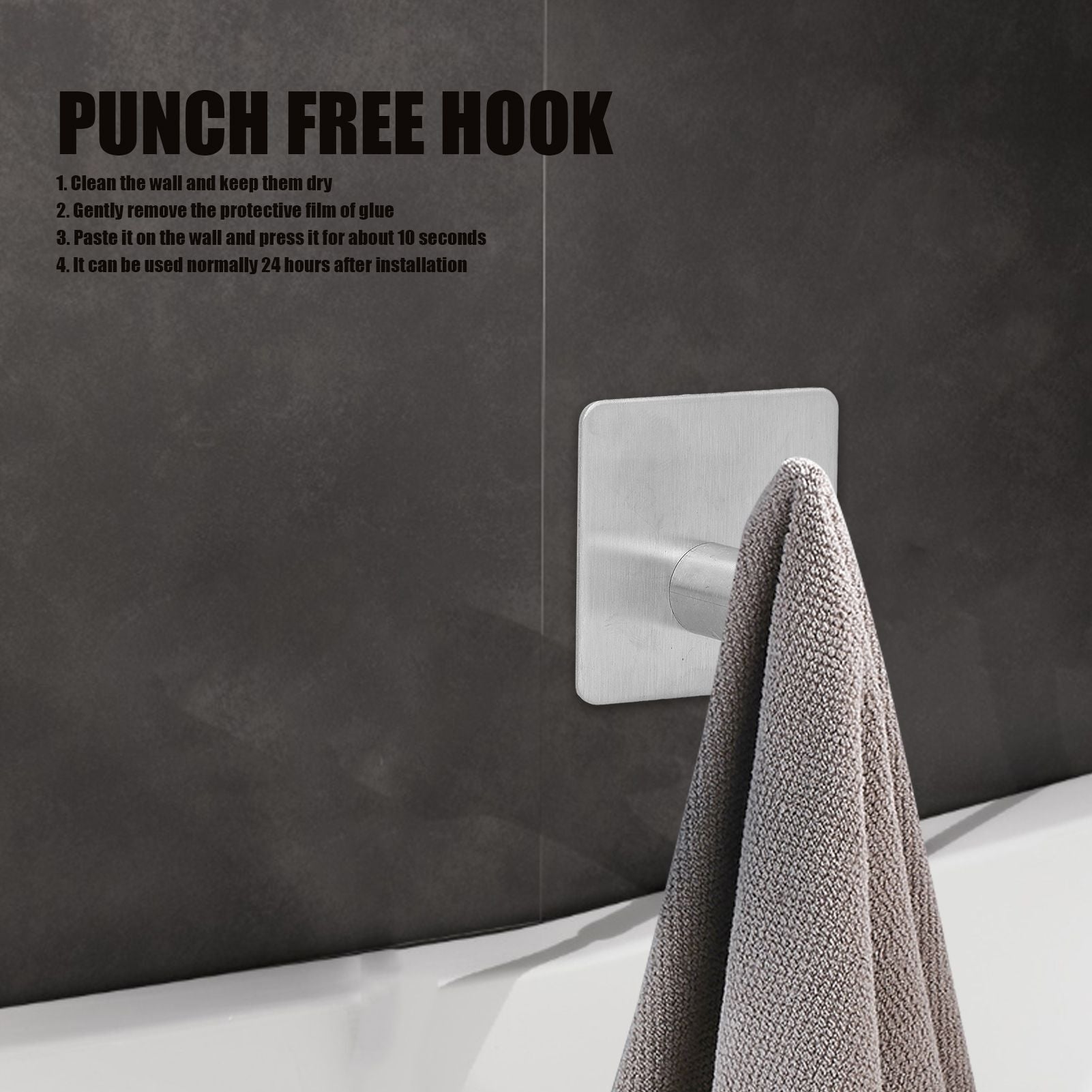Cylindrical Hook 304 Stainless Steel Viscose Nonperforated Metal Bathroom Coat Hat Single Hook V1294-YM0523-3112210107711