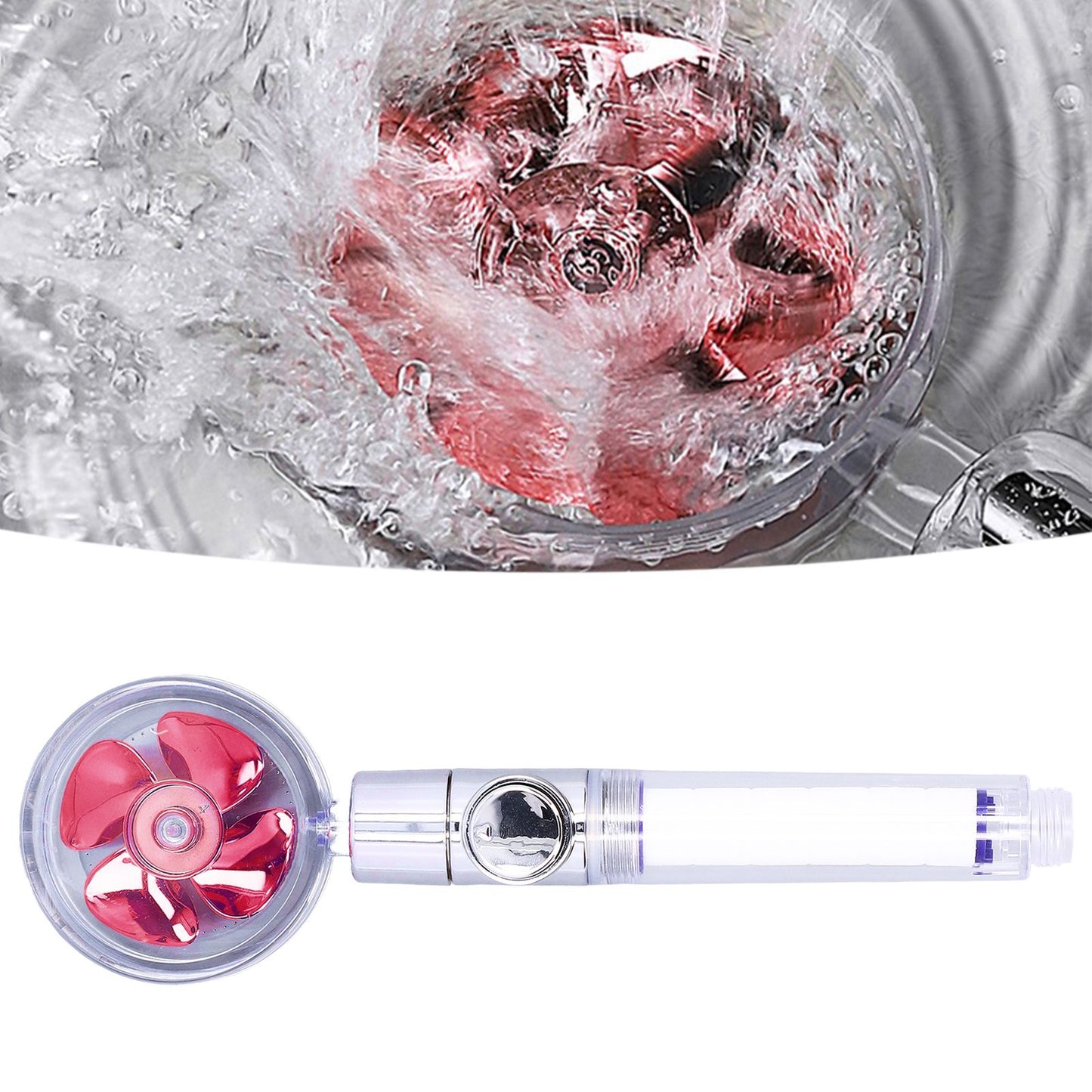G1/2 High Pressure Fan Shower Head with Pause Switch 360 Degree Rotation Handheld Filter Detachable Shower V1294-YM0523-3112210109312