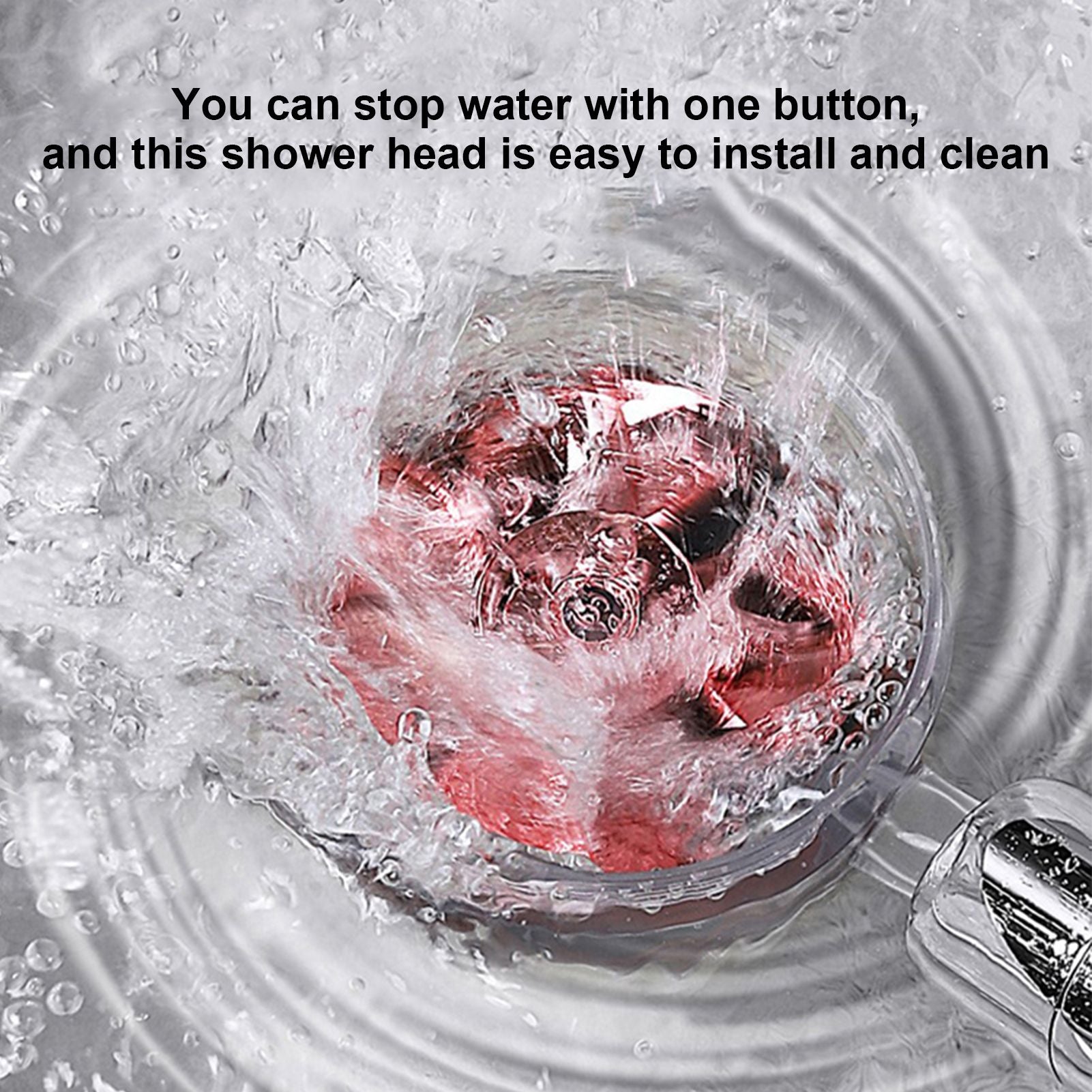 G1/2 High Pressure Fan Shower Head with Pause Switch 360 Degree Rotation Handheld Filter Detachable Shower V1294-YM0523-3112210109312