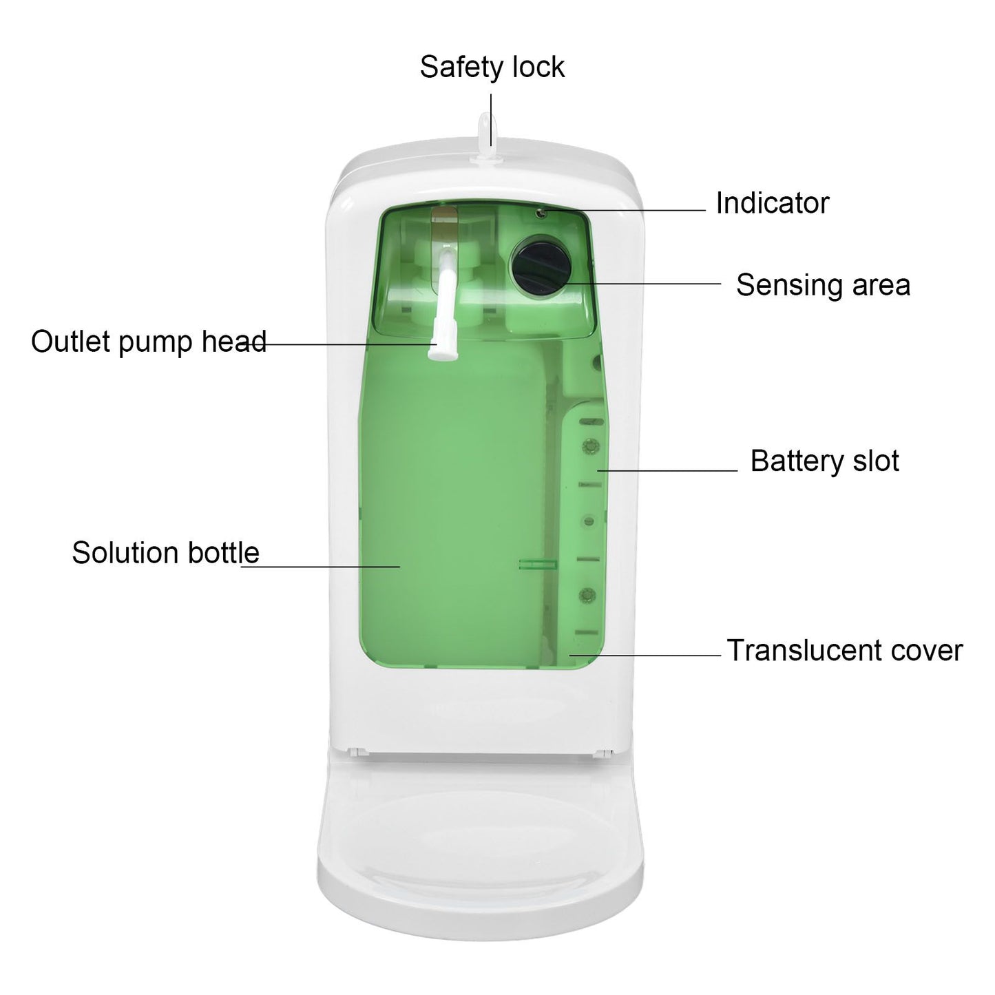 1000mL Automatic Soap Dispenser with Sensitive Infrared Sensor for Kindergarten Hospital Home Office V1294-YM0523-3112210110611
