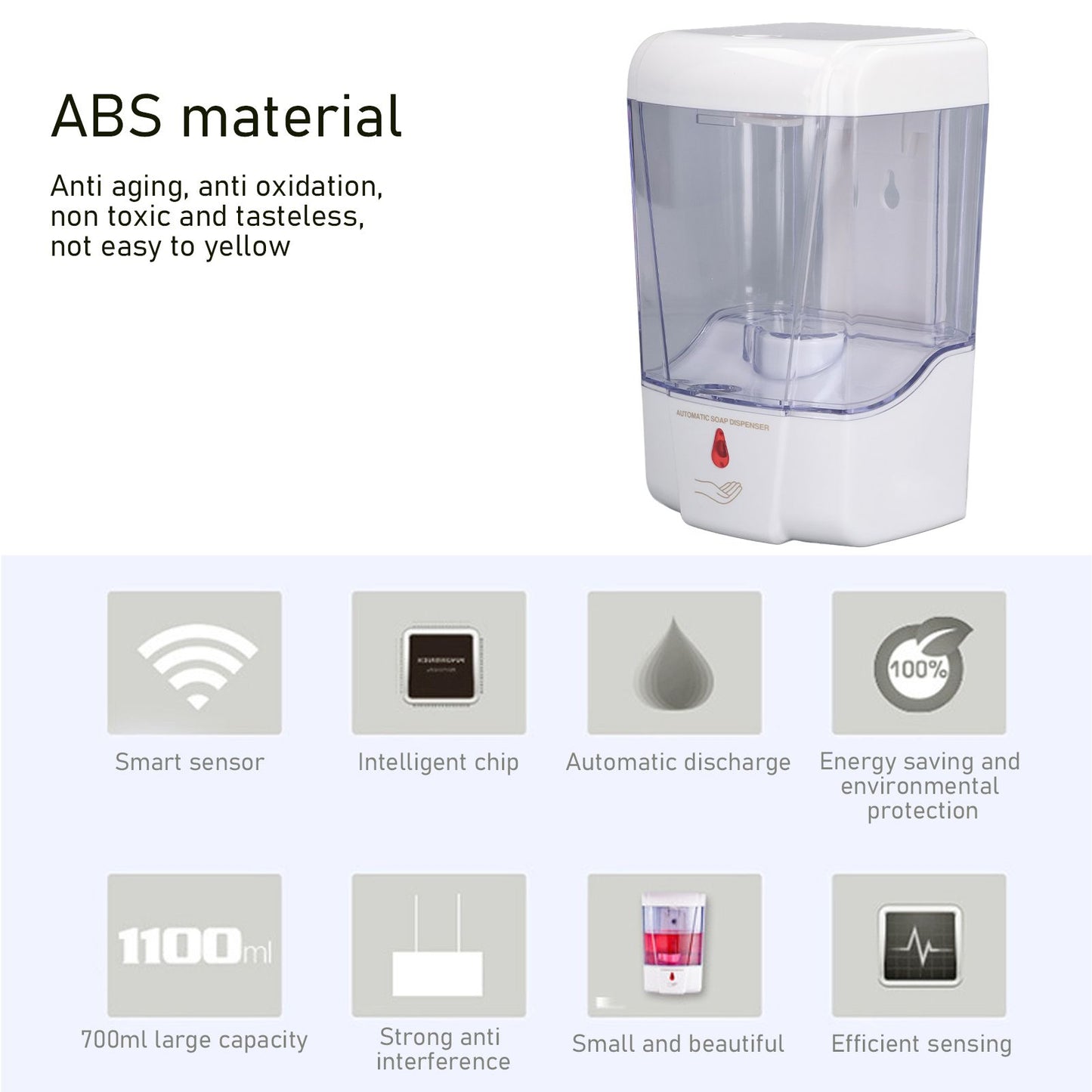Automatic Soap Dispenser Wall Mounted Touchless Liquid Soap Container for Home Hotel Public Places V1294-YM0523-3112210110911