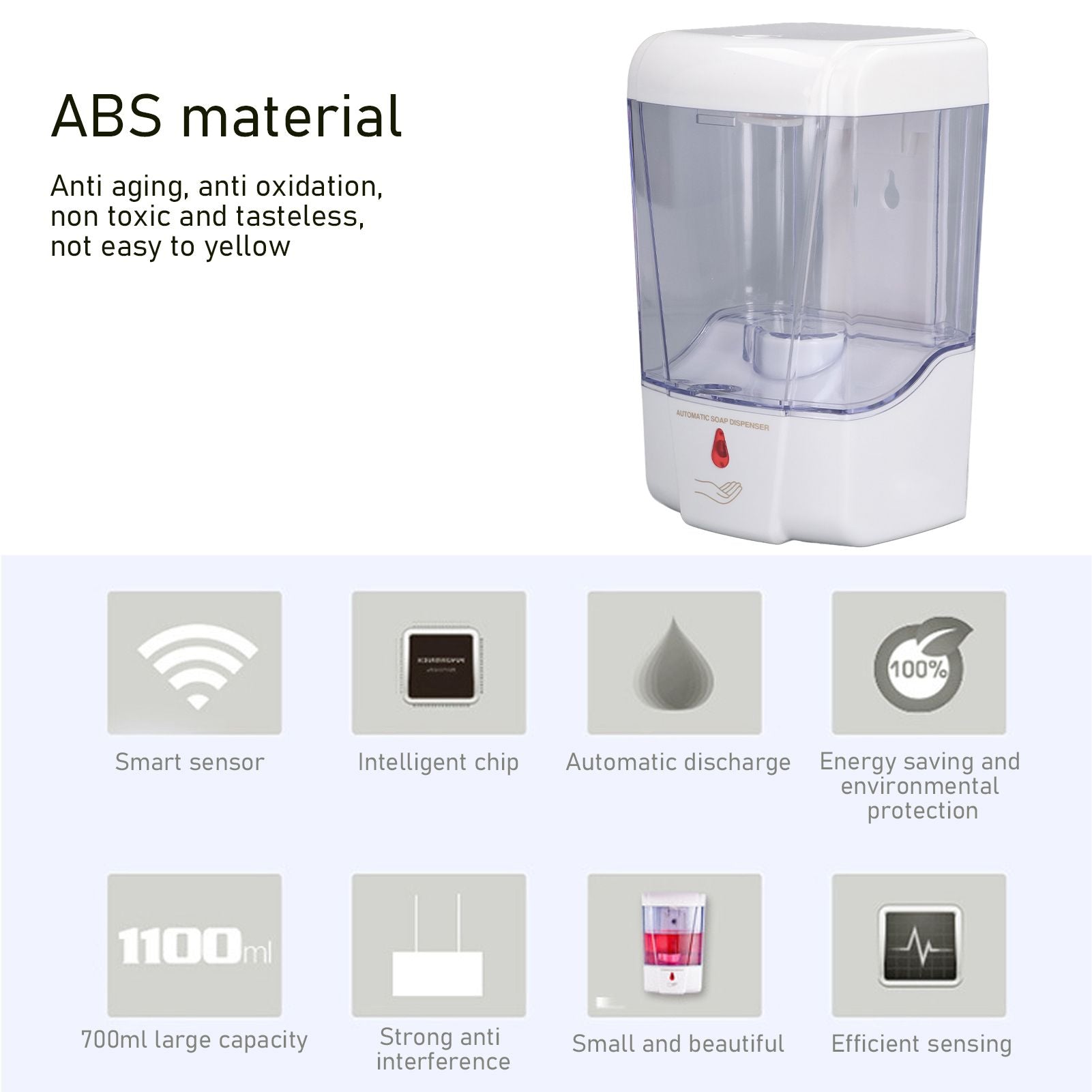 Automatic Soap Dispenser Wall Mounted Touchless Liquid Soap Container for Home Hotel Public Places V1294-YM0523-3112210110911
