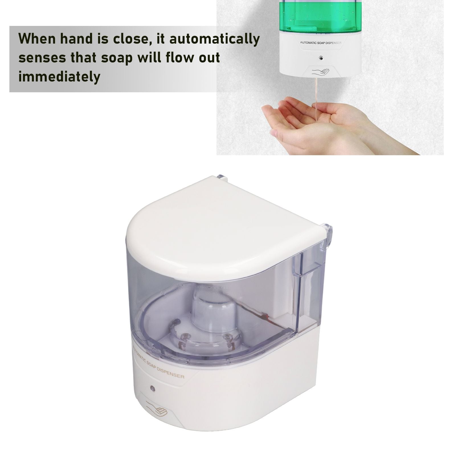 600ml Automatic Soap Dispenser Intelligent Non Contact Wall Soap Container for Home Office School Hotel V1294-YM0523-3112210111011