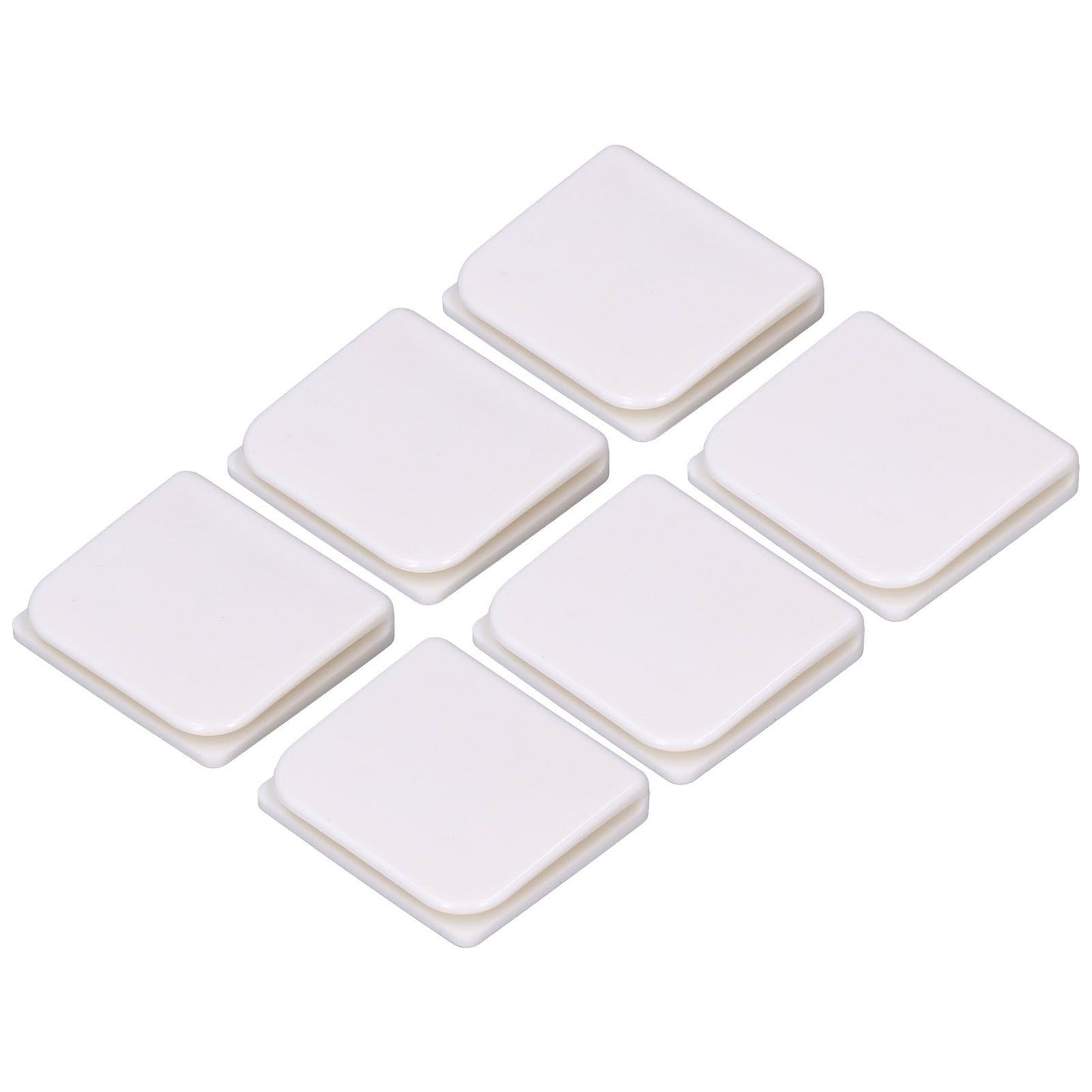6Pcs/Set Shower Splash Curtain Clips White Self Adhesive 4.5x5cm for Home Bathroom Bedroom Living Room Kitchen V1294-YM0523-3112210122511