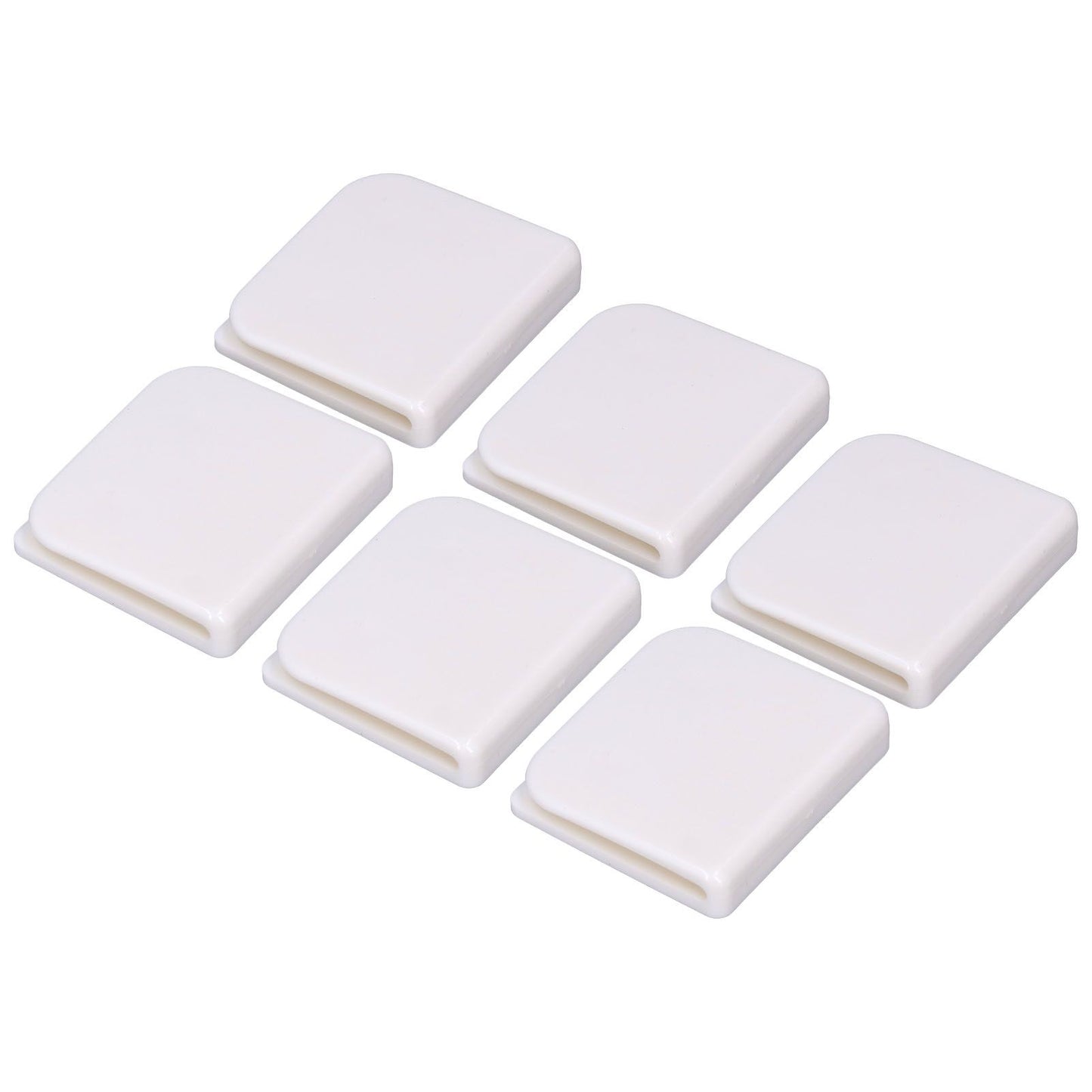 6Pcs/Set Shower Splash Curtain Clips White Self Adhesive 4.5x5cm for Home Bathroom Bedroom Living Room Kitchen V1294-YM0523-3112210122511