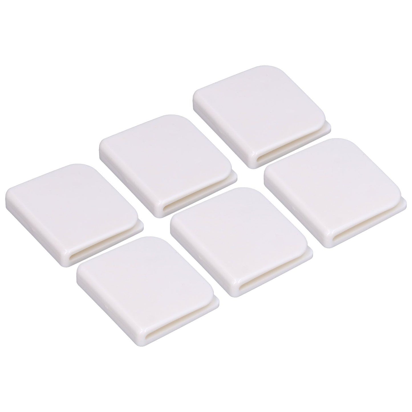 6Pcs/Set Shower Splash Curtain Clips White Self Adhesive 4.5x5cm for Home Bathroom Bedroom Living Room Kitchen V1294-YM0523-3112210122511