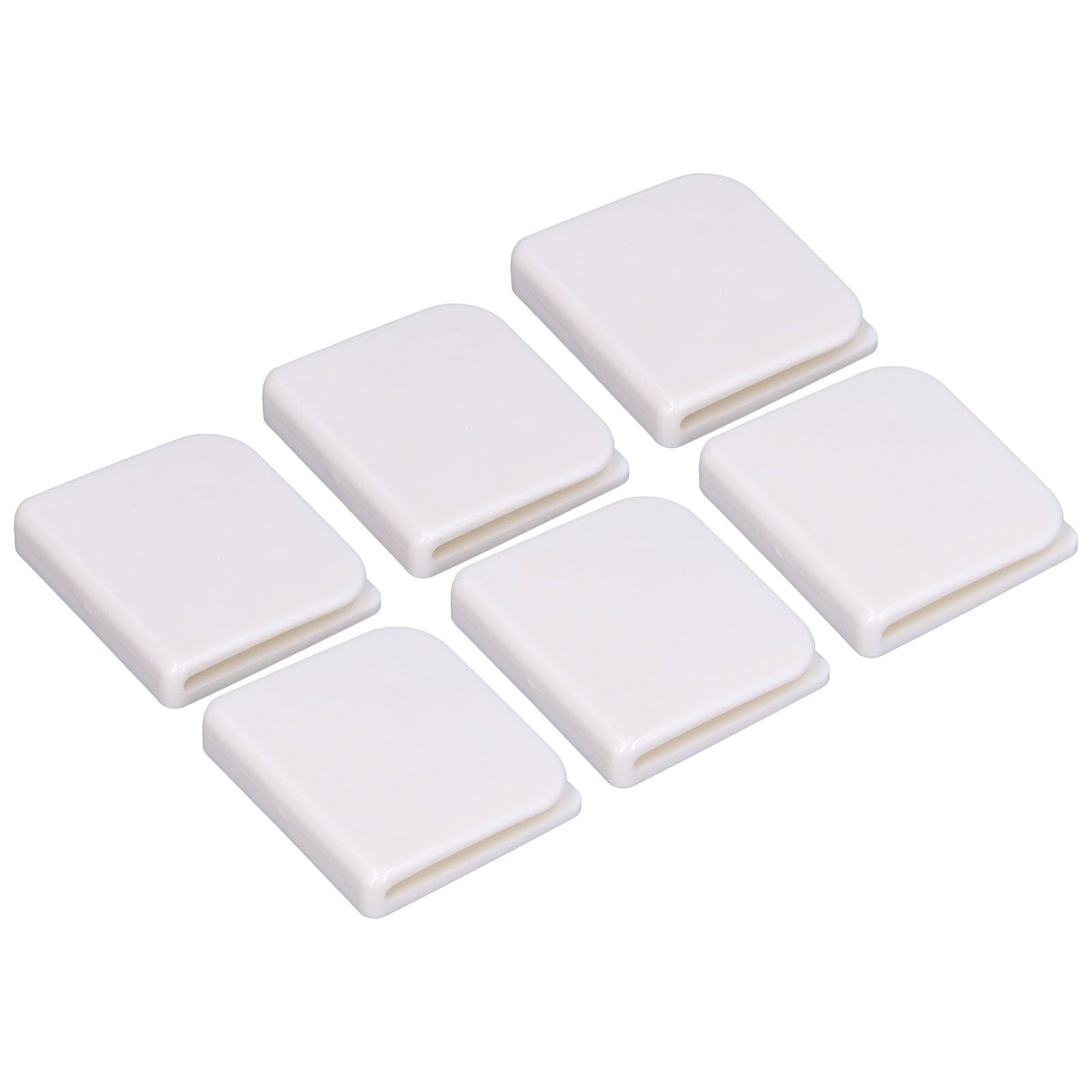 6Pcs/Set Shower Splash Curtain Clips White Self Adhesive 4.5x5cm for Home Bathroom Bedroom Living Room Kitchen V1294-YM0523-3112210122511