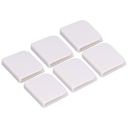 6Pcs/Set Shower Splash Curtain Clips White Self Adhesive 4.5x5cm for Home Bathroom Bedroom Living Room Kitchen V1294-YM0523-3112210122511