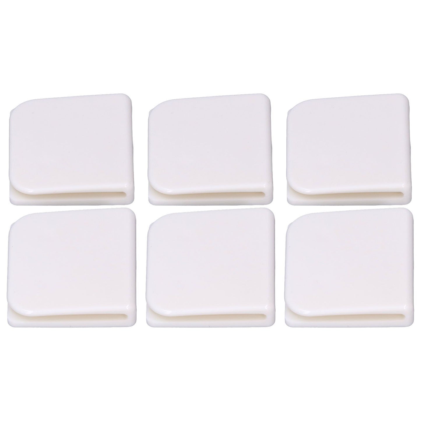 6Pcs/Set Shower Splash Curtain Clips White Self Adhesive 4.5x5cm for Home Bathroom Bedroom Living Room Kitchen V1294-YM0523-3112210122511